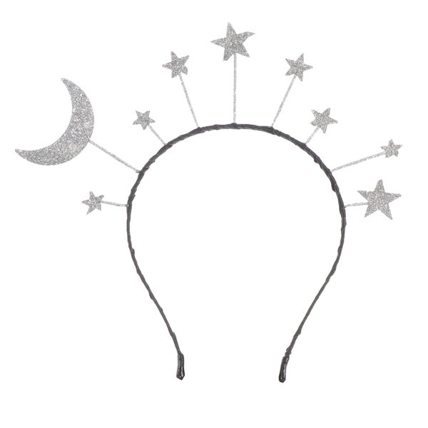 Beaupretty Alloy Five- pointed Star Headband Delicate Star Moon Hairband Glitter Hair Hoop Birthday Party Hair Accessory Fashion Headband