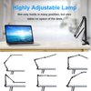 HaFundy LED Desk Lamp for Home,Office,Reading,Adjustable Eye-Caring Desk Light with Clamp,Swing Arm Lamp Includes 3 Color Modes,10 Brightness Levels Table Lamps with Memory Function(Black) (Black)