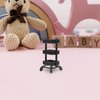 LOGOFUN Doll House Cart Miniature Cart Model Tiny Rolling Cart Toy Mini 3-Layer Storage Trolley with Wheels for Dollhouse Accessories - Black