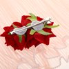 Qianyu Rose Flower Hair Combs Red Rose Flower Bohemia Flannel Elegant Hairpins Bride Hanfu Costume Hair Clips Decor Accessories for Women Girls Party Wedding Mother's Day Headpieces