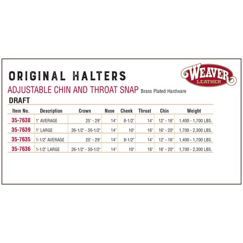 Weaver Leather Nylon Adjustable Draft Horse Halter, 1", Average, Blue