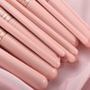 YJ-Anyue Makeup Brushes Pink wooden Makeup Brushes Set Premium Synthetic Foundation Brushes Blending Face Powder Eye Shadow Concealer Make Up Brushes Tool (14PCS Pink)