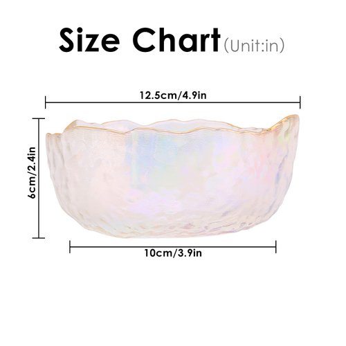 FAMKIT Nail Soaking Bowl, Glass Nail Art Manicure Bowl Hand Soaking Bowl for Nail Treatment Polish Removal