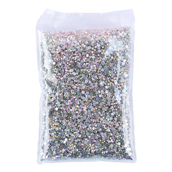 7200pcs Flatback Crystal Rhinestones Half Round Glue Fix Rhinestone for Crafts Nail Art（Crystal AB,SS6/1.9-2.1mm