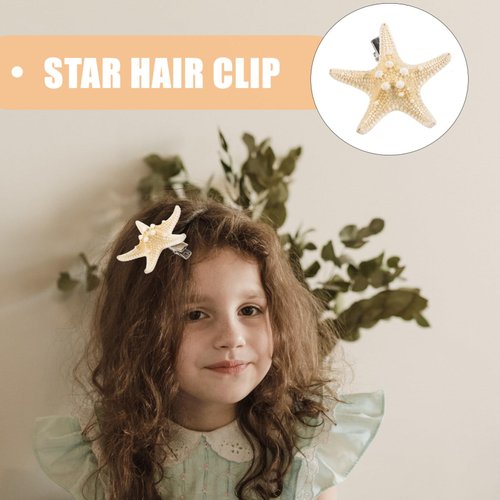 Beaupretty 4pcs Hair Clip, Natural Handmade Beach Hairpin Mermaid Accessories for Women Girls ( Random Sizes and Colors )