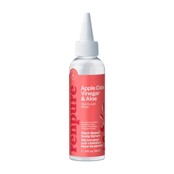 Renpure Apple Cider Vinegar Scalp Serum, Plant-Based – Detoxifies, Balances & Hydrates Scalp for Softer, Shinier Hair – For Itchy Scalp - Apple Cider Vinegar, Ginger Root, Peppermint Leaf - 4 Fl Oz