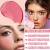DuoZeng Cream Blush Stick with Brush,Double Head Blush Sticks for Cheeks Waterproof Cream Blush Makeup Stick Long Wearing Multi-Stick Blush for Lips,Cheeks & Eyes (#01 Milk Tea Pink)