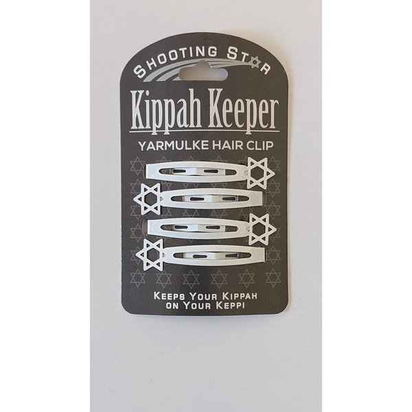 Kippah Keeper Yarmulke & Hair Clips (White), One Size