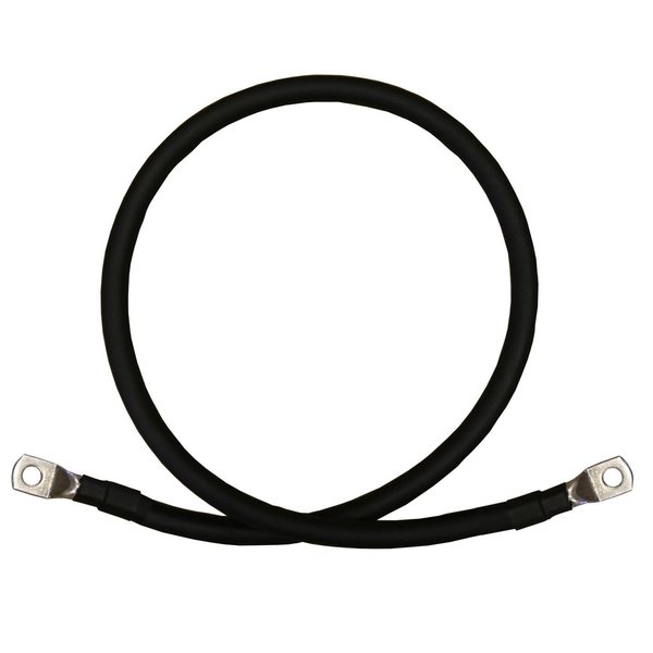 2 AWG 2 Gauge Single Black 3 feet w/ 5/16" Lugs Pure Copper PowerFlex Battery Inverter Cables for Solar, RV, Auto, Marine Car, Boat