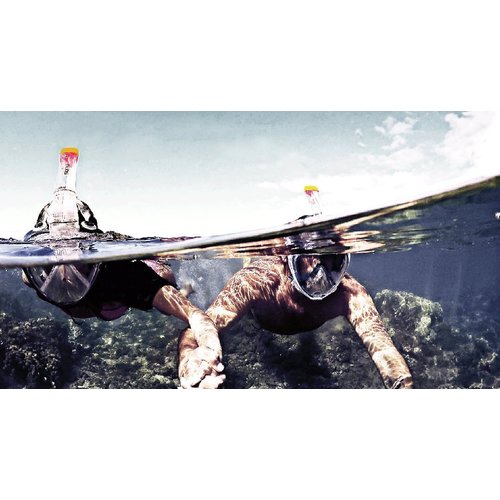 Tilos Element Panoramic 180° View Snorkel Mask, with Anti-Fog Anti-Leak Snorkeling Design, CE Approved Made in Thailand, Explore The vast Ocean Water (Ocean Blue, XS/S)