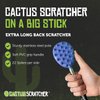 Cactus Scratcher Back Scratcher On A Big Stick, Retractable Backscratchers for Men, Women & Kids, One-Hand Itch-Relief Scratchers with Long Handle, Extendable to 29 Inches, Blue