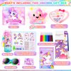 39PCS Unicorns Gifts for Girls Kids Toys 3 4 5 6 7 8 9 10 Years Old-Decorate Your Water Bottle Kits for Girls/Light Up Star Pillow Unicorn Diamond Painting Toys Gifts for Girls Birthday Christmas
