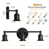 Eietonte 3-Light Vanity Light Fixture, Industrial Black Wall Sconce Light Fixture, Farmhouse Bathroom Wall Lighting for Over Mirror, E26 Base Wall Lamp for Bathroom Bedroom Hallway (Bulb Not Included)