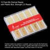 Clarinet Reed 2.5, Bb Clarinet Reeds Strength 2.5 with Plastic Case, 2.5 Clarinet Reeds, Pack of 10