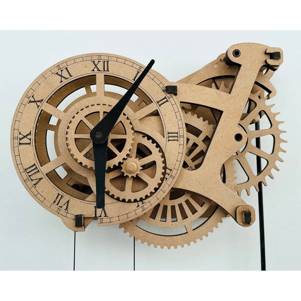ABONG Crossingham Wooden Gear Wall Clock Kit Pendulum Wall Clock Kit Mechanical Wooden Clock Model Wooden Clock Puzzle DIY Wood Clock Vintage Clock Wood Working Gear Clock