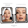 Danielle Creations 6.75-Inch Magnifying Vanity Makeup Mirror Rectangular Soft Touch Finish with 7X Magnification and 360 Swivel, Black