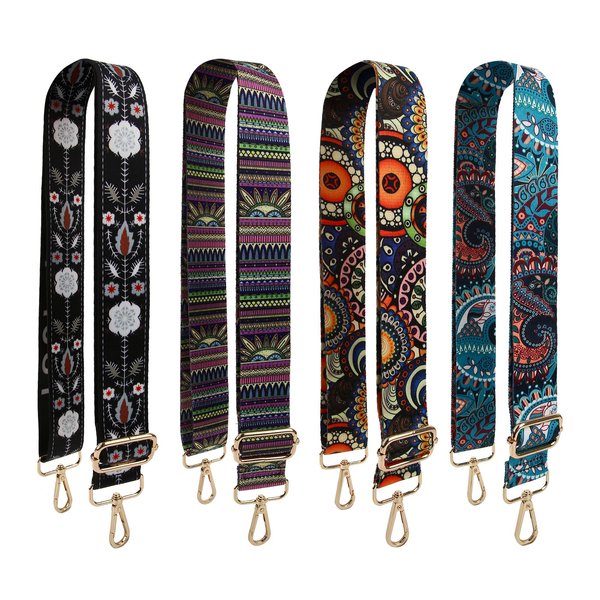 patscorai 4 Pieces Adjustable Purse Straps Replacement - Crossbody Bags Guitar Straps Handbags For Women Vibrant Designs