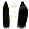 Yaki Tape in Hair Extensions Human Hair, Black Hair Extensions Real Human Hair Yaki Straight Tape ins for Black Women 18Inch 20PCS Seamless Double Sided Invisible Tape in Human Hair Extensions 50G