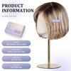 BLONDE UNICORN 12 Inch Human Hair Wigs for Women,Ash Blonde Short Layered Wavy Bob Wig with Bangs,HD Lace Front Wigs