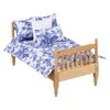 Dollhouse Furniture Small Bed Toy Set, Pillow, Realistic Bedroom Accessories for 6 inch Dolls, Wood Frame, 1/12 Scale