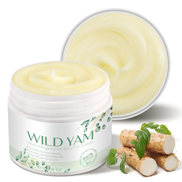NTSNWFWX Wild Yam Cream,Organic Wild Yam Cream for Hormone Balance,Wild Yam Root,Nourishes and Rejuvenates Skin,Menstrual Discomfort and Menopause Relief