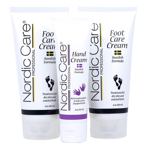 Nordic Care Foot Care Cream (2 pack) + Hand Cream | Hydrates and Treats Severely Dry Feet & Cracked Heels | Urea & Glycerin Relieves Itchy Dry Skin