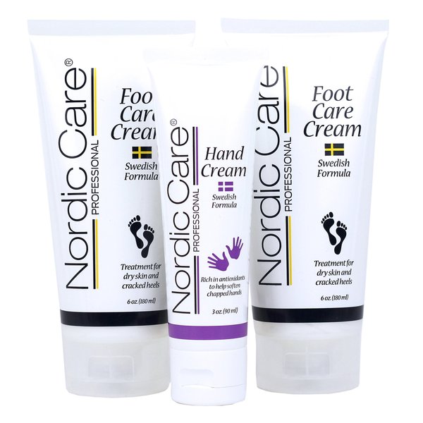 Nordic Care Foot Care Cream (2 pack) + Hand Cream | Hydrates and Treats Severely Dry Feet & Cracked Heels | Urea & Glycerin Relieves Itchy Dry Skin