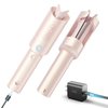 Cordless Automatic Curling Iron - TYMO Rotating Hair Curler 1 Inch Rechargeable with 60Min Runtime, 1.5H Fast Charge, 65W Corded Instant Use, Ceramic Curling Wand with 200M Ions for Curls Beach Waves