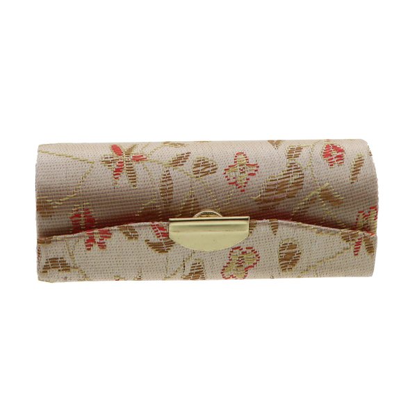 Motique Accessories Gold Lipstick Case with Brocade Design