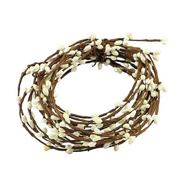 Cream Ivory White Pip Berry Garland for Halloween or Fall Craft Décor, 21.5 Feet