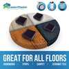 CasterMaster Non Slip Furniture Pads- 2x2 Square Rubber Anti Skid Caster Cups, Leg Coasters- Couch, Chair, Feet, and Bed Stoppers- Anti-Sliding Floor Protectors for Furniture (Set of 4) Brown