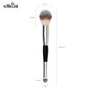 NMKL38 Double Ended Complexion Brush Face Concealer Powder Makeup Brush, Blending Liquid Foundation, Cream Cosmetics - Black Handle, Vegan Brush, Cruelty Free