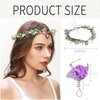 ROCTADA Flower Crown, Purple Fairy Headpiece Renaissance Accessories, Handmade Wedding Bridal Baby Shower Party Decorations Including bracelet
