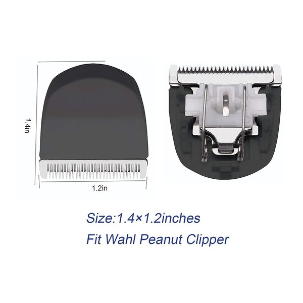 Professional Peanut Snap On Replacement Blades Compatible with Wahl Peanut Hair Clipper #2068-300, 4 Packs (Black)