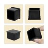 Flyshop 10Pcs Black Non-Slip Silicone Chair Leg Caps Floor Protectors Square Furniture Table Covers, 1-1/2 Inches x 1-1/2 Inches, 38mm x 38mm