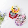 Cinaci 8 Pack Handmade Adjustable Sunflower Rose Flower Wreath Headbands Crown Garland Wedding Party Headpiece for Women Brides Bridemaids Girls Teens