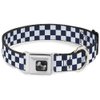 Buckle-Down 9-15" Checker Sapphire Blue/White Dog Collar Bone, Small