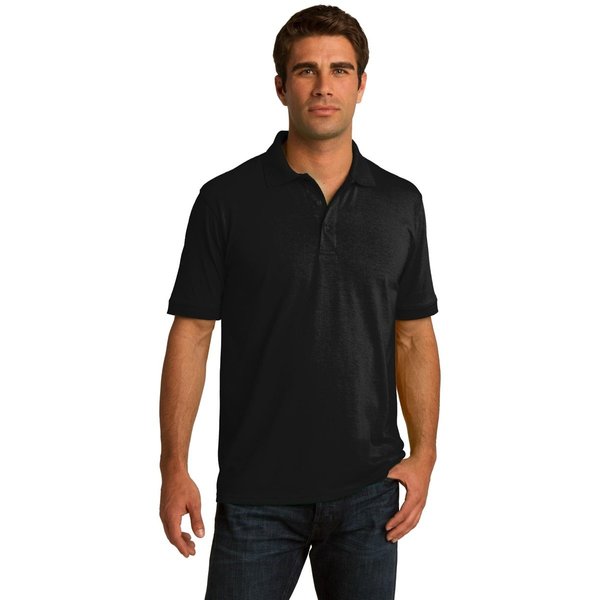 Clothe Co. Men's Big and Tall Polo Shirt, Men's Tall Polo Short Sleeve Performance Cotton Blend, Jet Black, LT