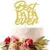 Gold Glitter Best Papa Ever Cake Topper, Happy Birthday Dad Cake Decoration for Father's Birthday, Happy Father's Day Party Supplies