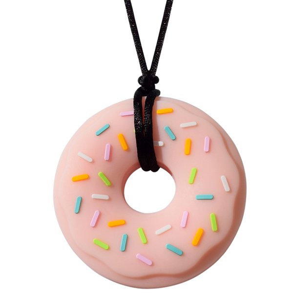 Munchables Donut Chewy Necklace - Sensory Chew Necklace for Strong Chewers (Pink)