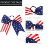 American USA Flag Cheer Bows for Girls,Red White and Blue Patriotic Flag Festival Hair Bow With Elastic Band Hair Accessories