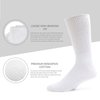 3 Pairs of Premium Cotton Loose Top Diabetic Neuropathy Crew Socks (10-13, Black)
