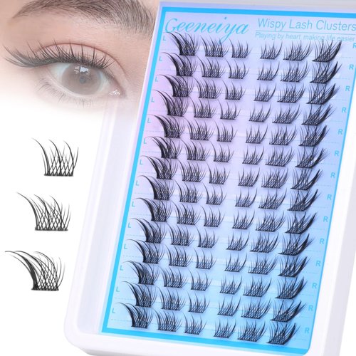 Manga Lash Clusters Fairy Cat Eye Lash Clusters Fox Eye Eyelashes Clusters Wispy C Curl Cluster Eyelash Extensions Anime DIY Individual Lashes Natural Look by Geeneiya, Left and Right