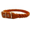 Genuine Leather Braided Dog Collar 14.5"- 17" Neck, 3/4" Wide, Orange