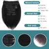 Kinky Straight Clip in Hair Extensions Real Human Hair for Black Women Full Head 8A Brazilian Real Hair Yaki Human Hair Clip ins Natural Color 8pcs 20 Clips 100g/Set (14 inch)