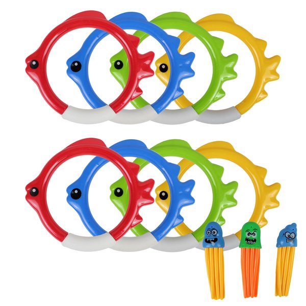CraftEdge Water Pool Toys Set, Dive Toys for Swimming Underwater Training Diving Set, Swimming Pool Party Game Toy for Kids Summer Gifts (Multicolor Rings)