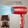 Travel Compact Hair Dryer, 1875W Lightweight Blow Dryer with Detachable Handle,1 Nozzle, 2 Heat Settings, 2 Speed Slide Switch, Cool Shot Button, Fast Drying for Family, Student (Red)