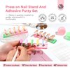 Saviland 3 Sets Nail Stand: Strong Magnetic Nail Holder for Painting Nails with Reusable Putty 40pcs Nail Stand for Press On Nails Display Practice Acrylic Nail Art Home DIY Beginner Salon Supplies