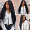 Deep Wave Bulk Braiding Hair Bundles - 25% Human Hair Mixed Hair Bundles For Human Braiding Hair No Weft 160g (1 Pack—2 Bundles) Boho Braids Wet and Wavy Synthetic Hair Extensions(20 Inch, 1B)