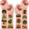 96 PCS Happy Juneteenth Freedom Day Temporary Tattoos Theme Birthday Party Decorations Supplies Favors Decor African Americans Independence Tattoo Stickers Gifts For Kids Boys Girls School Prizes